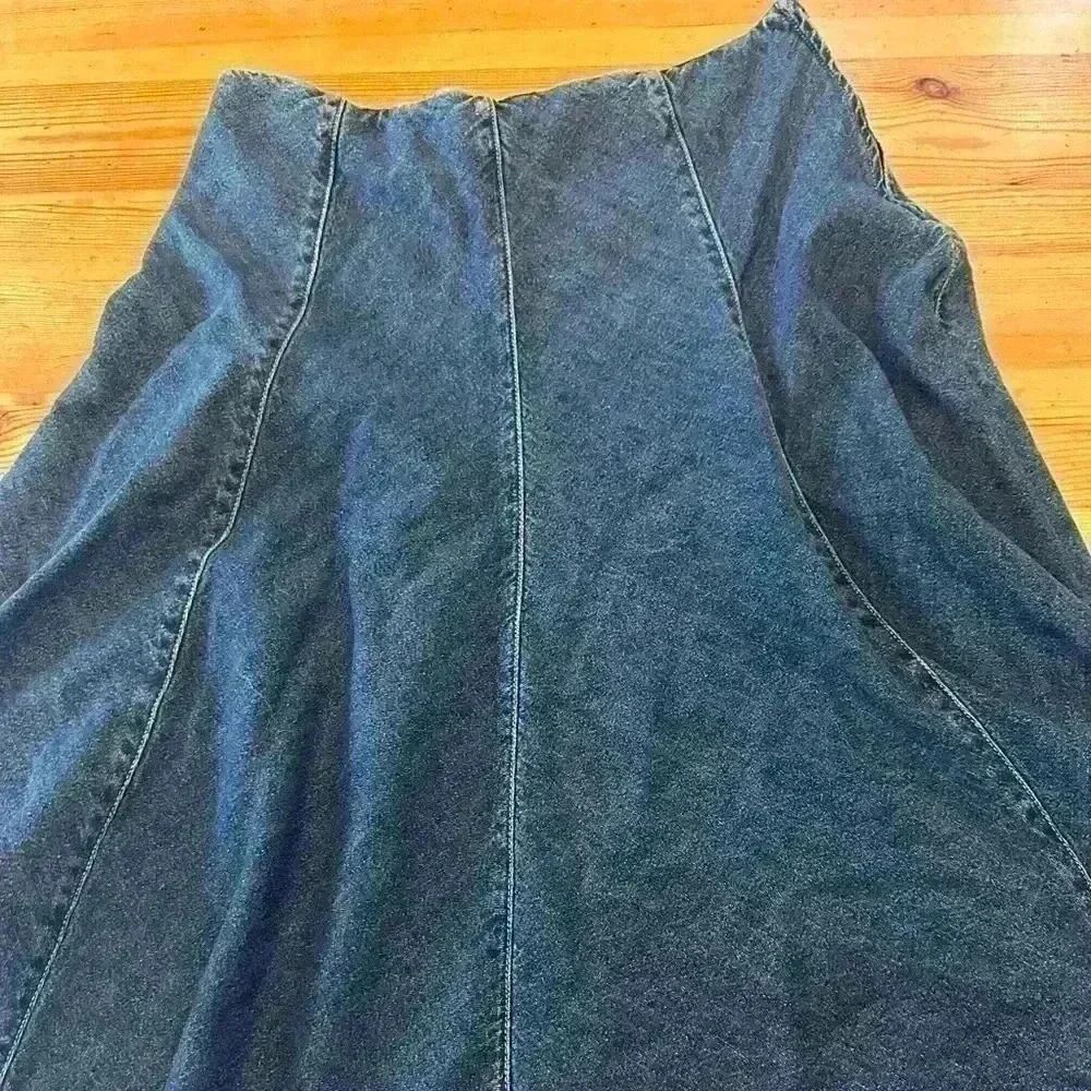 Jones New York Signature Denim panel patchwork skirt women 8